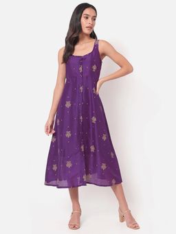 SAAKI - Dhuri Flared Purple Dress