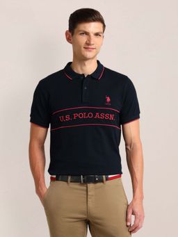 U.S. POLO ASSN. - Blue Slim Fit Logo Polo T-shirt