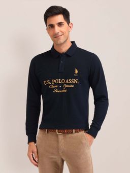 U.S. POLO ASSN. - Blue Slim Fit Pure Cotton Polo T-shirt