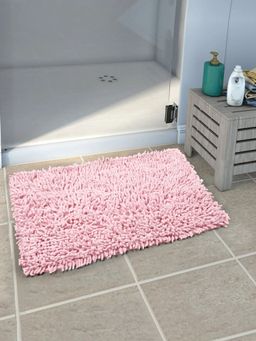 Saral Home - Cotton Anti-Skid Bath Mat (Pink, 40 x 60 cm)