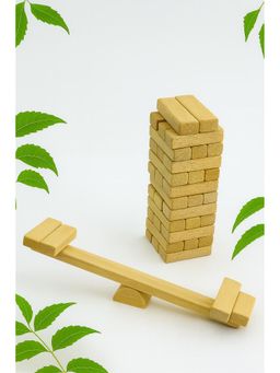 neemtoys - 54 Tumbling Tower Blocks and a Seesaw Balancing Toy (0-36 Months)