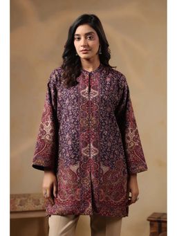 Zamour - Kani Woven Woolen Kurta Purple