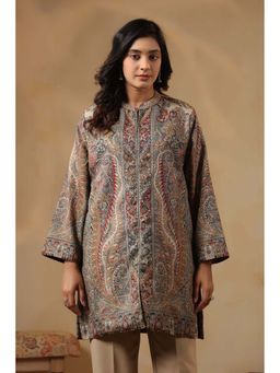 Zamour - Kani Woven Woolen Kurta Multi-Color