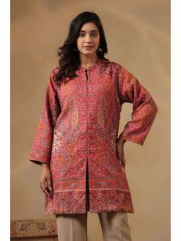Zamour - Kani Woven Woolen Kurta Pink