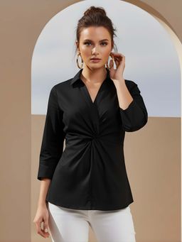 Dora Dori - Cotton Front Knot Detail Top