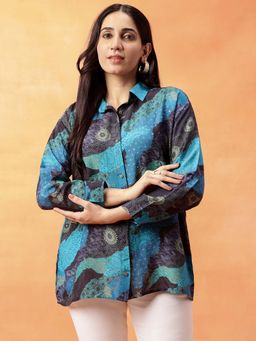 Navyasa By Liva - Blue Liva S5 Print Shirt