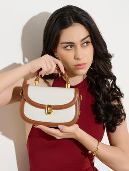 Akiki London - Tan Colorblock Vegan Leather Handbag