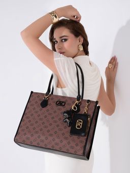 Akiki London - Women Holborn Box Satchel Bag With Detachable Strap - Choco