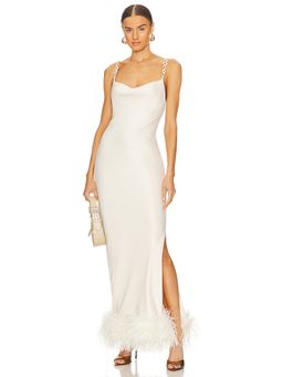 Bubish - Farah Feather Trim Slip Dress