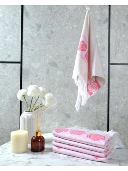 Saral Home - Rose Pure Cotton 4 Pcs Hand Towel