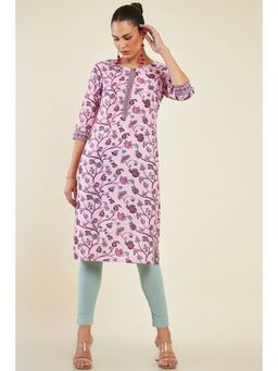 Soch - Womens Pink Modal Floral Kurta