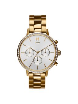 MVMT - Crystal Nova Dual Time White Round Dial Womens Watch - 28000134-D