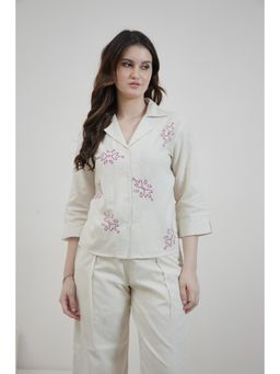 AAREIN - Pink Embroidered Cotton Shirt