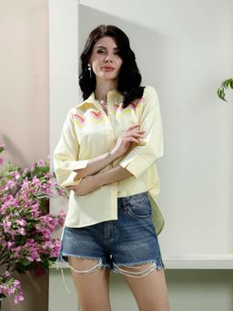 AAREIN - Yellow Pure Cotton Printed Shirt