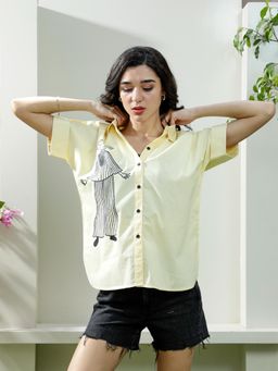 AAREIN - Yellow Pure Cotton Graphic Shirt