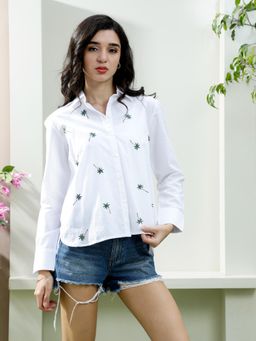 AAREIN - White Embroidered Pure Cotton Shirt