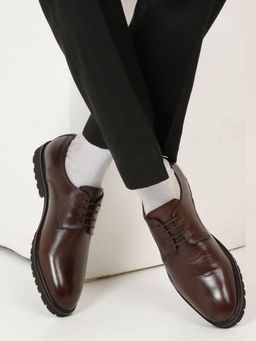 Teakwood - Mens Brown Leather Formal Derbies