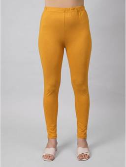 ARAMYA - Mustard Knit Solid Leggings