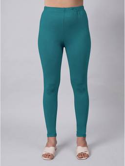 ARAMYA - Green Knit Solid Leggings
