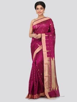 PinkLoom - Women's Cotton Silk Saree With Unstitched Blouse Piece