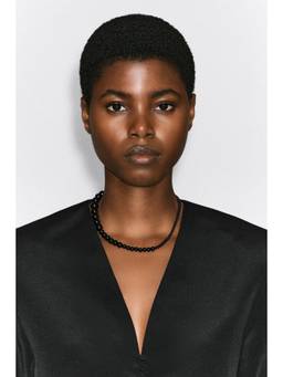 COS - Women Black AGATE BEADED NECKLACE