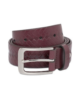 United Colors of Benetton - Men Cerny Leather Casual Belt Wine
