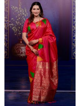 SGF11 - Pink Kanjivaram Pure Soft Silk Saree with Unstitched Blouse