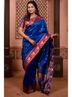 SGF11 - Royal Blue Kanjivaram Silk Saree with Unstitched Blouse
