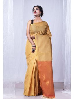 Unnati Silks - Beige Pavani Chettinad Saree with Unstitched Blouse