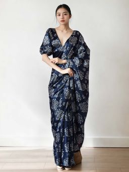 Lush Glam - Chinon Easy Glam Look Pre-Drape Saree with Unstitched Blouse