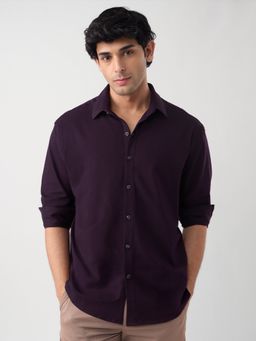 The Souled Store - Purple Men Textured Shirt