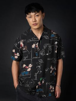 The Souled Store - Popeye: Scribble Black Shirt