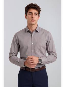 Peter England - Men Mauve Regular Fit Shirt
