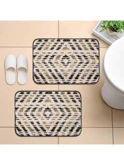 Saral Home - Diamond Microfiber Anti-Skid Bath Mats Combo Grey (Pack Of 2)