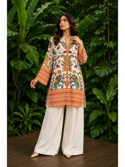 Poppi - Farm Floral Printed Off White Kurta