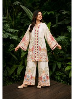 Poppi - Oasis Floral Printed Off White Kurta