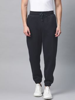 Fitkin - Mens Navy Blue Fleece Winter Joggers