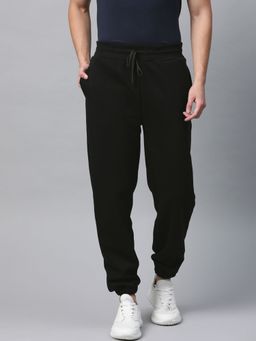 Fitkin - Mens Black Fleece Winter Joggers