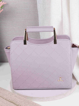 Mochi - Women Casual Purple Satchel Bag with Detachable Sling