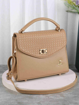 Mochi - Women Casual Beige Satchel Bag with Detachable Sling