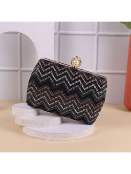 Metro - Solid Black Party Clutche