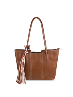 Mochi - Solid Brown Casual Tote Bag