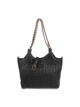 Mochi - Solid Black Casual Shoulder Bag with Detachable Sling