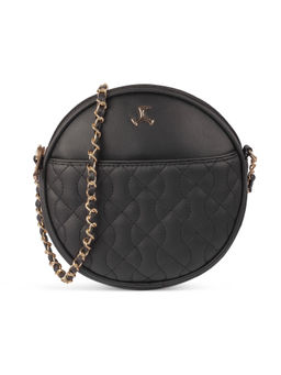 Mochi - Textured Black Casual Sling & Cross Bag