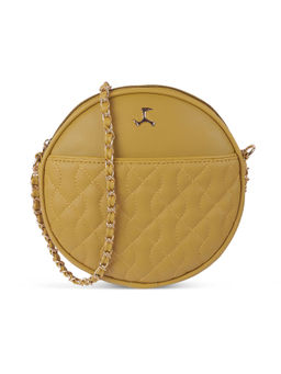 Mochi - Textured Yellow Casual Sling & Cross Bag