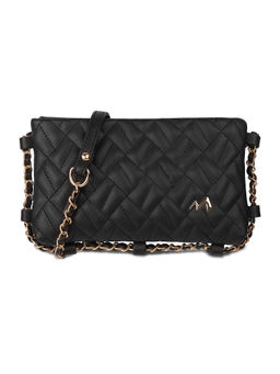 Metro - Textured Black Casual Sling & Cross Bag