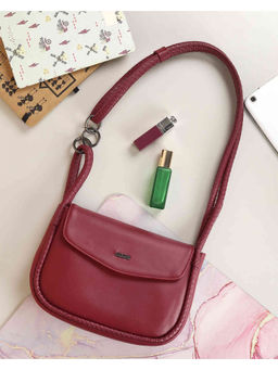 Mochi - Women Casual Maroon Sling & Cross Bag