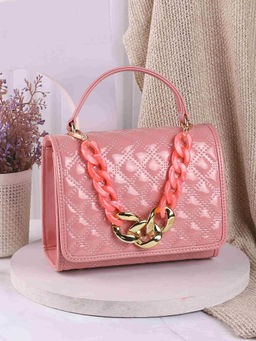 Mochi - Women Casual Pink Satchel with Detachable Sling