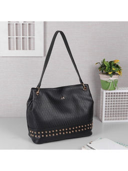 Metro - Solid Black Casual Shoulder Bag