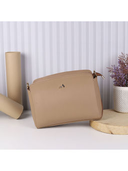 Metro - Solid Beige Casual Sling & Cross Bag